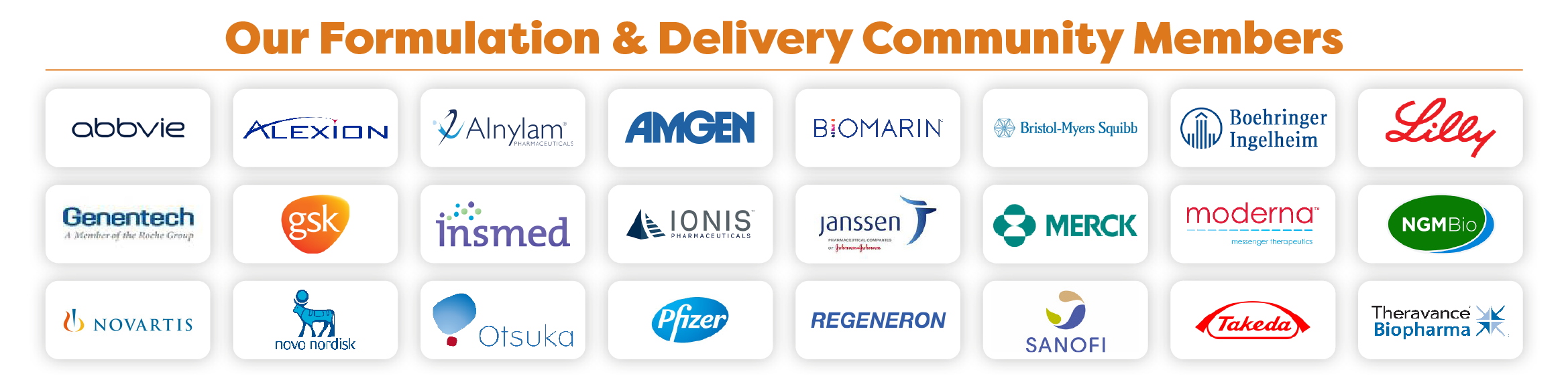 Our Formulation & Delivery Community Members Our Formulation & Delivery Community Members